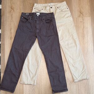 Todd Snyder Straight Fit 5-Pocket Chino Brown and Beige  Jeans